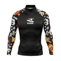 Men's Surfing Suit Funny Rash Guards Swimwear Long Sleeve T-shirt Boy Beach UV Protection Swimsuit Surf Swimming Tights Sports