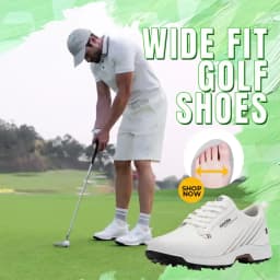 FitVille Waterproof Golf Shoes Wide Replaceable No-Slip Spikes Golfling Shoes for Men Professional High-Rebound Cushioning