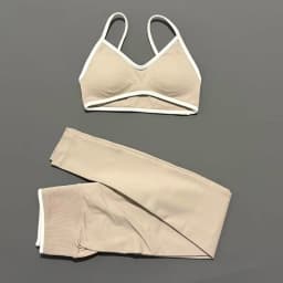 2 Pieces Trim Yoga Set Women Thin Strap V Neck Sports Bra High Waist Leggings High Elastic Breathable Fitness Workout Sportswear