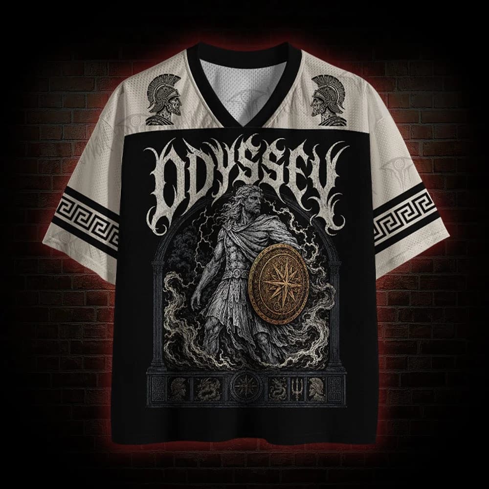 2026 New Nordic Mythical Theme Sports Fashion Short Sleeve V-neck Street View Clothing Mythical Fan Gifts T-shirt