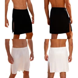 Mens Skirt Bottom Beach Pool Party Costume Side Split Cover Up Beach Sports Swimwear Bathing Skirt Beachwear Homewear Loungewear