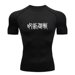 Men's Summer Fitness Gym Sports Running T-Shirt New Hot Selling Anime Jujutsu Kaisen Compression Shirt Short Sleeve S-3XL