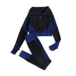 2/3Pcs Women Yoga Suit Seamless Knitted Yoga Pants Leggings Clothing Zipper Long Sleeve Crop Top Fitness Wear Sportswear Gym Set
