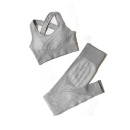 2/3Pcs Women Yoga Suit Seamless Knitted Yoga Pants Leggings Clothing Zipper Long Sleeve Crop Top Fitness Wear Sportswear Gym Set