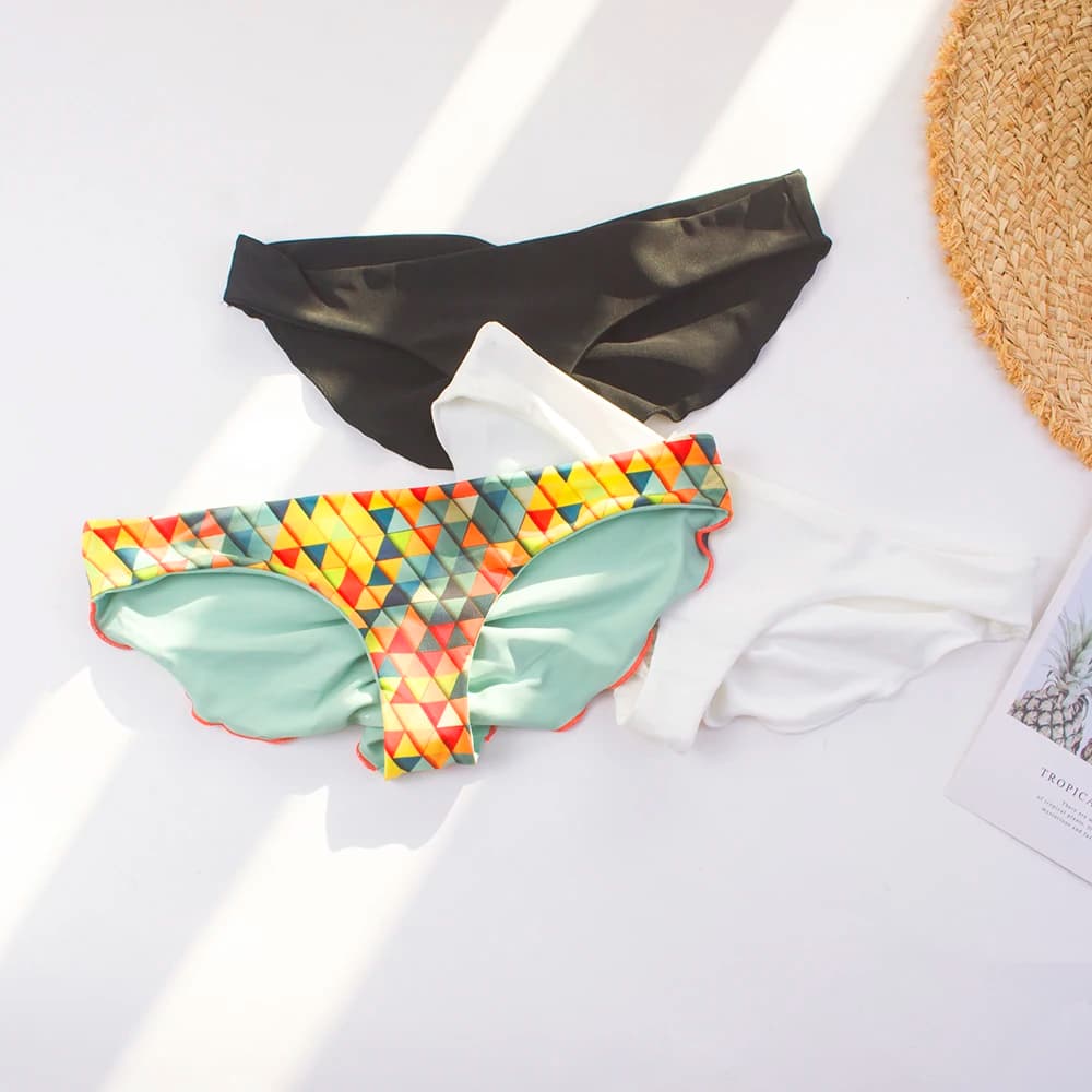 3 Colors S-XL Solid Women Bikinis Brazilian Thong Bikini Tanga 2026 Women Swimsuit Bikinis Bottom One Piece Swimwear
