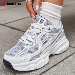 Baasploa Women Sports Shoes Outdoor Lightweight Breathable Jogging Sneakers Female Casual Mesh Anti-slip Lace Up Running Shoes
