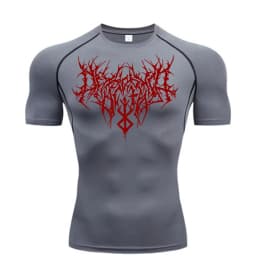 Men's Printed Compression Shirt - Quick Dry Breathable Rash Guard for Gym & Workout, Athletic Tight Fit Top ZY0059