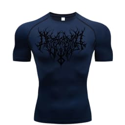 Men's Printed Compression Shirt - Quick Dry Breathable Rash Guard for Gym & Workout, Athletic Tight Fit Top ZY0059
