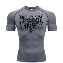 Men's Printed Compression Shirt - Quick Dry Breathable Rash Guard for Gym & Workout, Athletic Tight Fit Top ZY0059