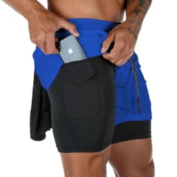 Men's Running Shorts 2 In 1 Fitness Sport Workout Training Shorts Breathable Quick Dry Double Layer Summer Beach Gym Shorts Men