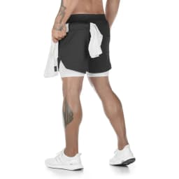 Men's Running Shorts 2 In 1 Fitness Sport Workout Training Shorts Breathable Quick Dry Double Layer Summer Beach Gym Shorts Men