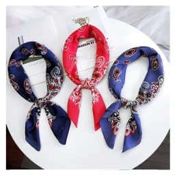 70cm Fashion Bandana Hair Scarf For Women Paisley Print Kerchief Silk Satin Head Scarfs Square Shawl Wraps Neck Scarves For Lady