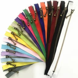 2pcs Closed End 3# (20-50cm) 8-20inch Round Bead Modeling Copper Zipper Metal Bulk Zipper for Sewing