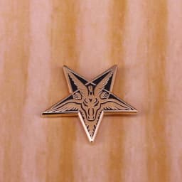Baphomet goat head enamel pin Satanic pentagram occult wicca gothic evil jewelry