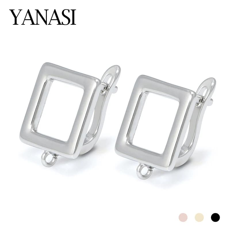Trendy Big Square Brass Earring Hooks Clasp Jewelry Supplies Findings Accessories for DIY Woman Jewellery Making