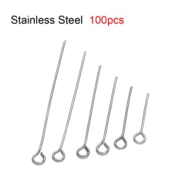 50-100pcs/Lot 15-70MM Stainless Steel Flat Ball Eye Head Pins Gold Silver Plated For DIY Jewelry Findings Making Accessories