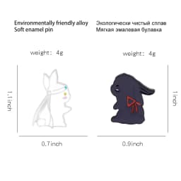 The Untamed Enamel Pin Black White Rabbit Brooch Bag Clothes Lapel Pin Badge BL TV Cartoon Animal Jewelry Gift for Best Friends