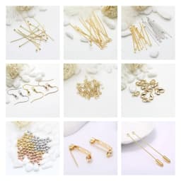 Supplies For Jewelry 14K Real Gold Plated Flat Head Pins DIY Jewellery Making Components 50pcs/lot Promotion