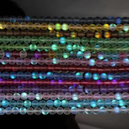 Matte AB Austrian Crystal Round Loose Beads For Jewelry Making Glitter MoonStone Beads Diy Bracelet 15'' Strands 6 8 10 12mm