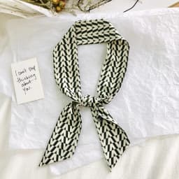2025 New Style Fashion Ribbon Narrow Silk Scarf Women Small Long Decorative Hair Band Printed Silk Skinny Scarf Neckerchief