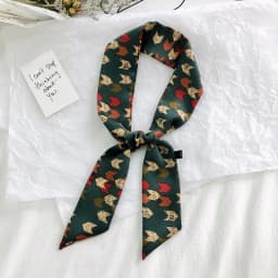 2025 New Style Fashion Ribbon Narrow Silk Scarf Women Small Long Decorative Hair Band Printed Silk Skinny Scarf Neckerchief