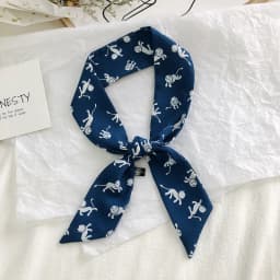 2025 New Style Fashion Ribbon Narrow Silk Scarf Women Small Long Decorative Hair Band Printed Silk Skinny Scarf Neckerchief