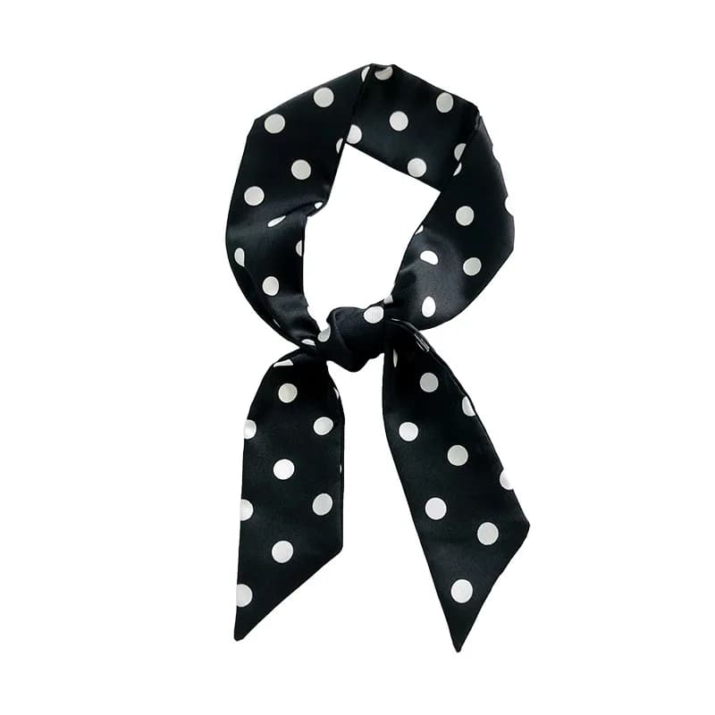 2025 New Style Fashion Ribbon Narrow Silk Scarf Women Small Long Decorative Hair Band Printed Silk Skinny Scarf Neckerchief