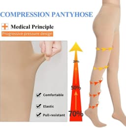 Compression Pantyhose 20-30 mmHg for Women Gradient Compress Stockings Prevent Varicose Veins Release Fatigue Edema Opaque