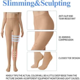 Compression Pantyhose 20-30 mmHg for Women Gradient Compress Stockings Prevent Varicose Veins Release Fatigue Edema Opaque