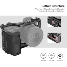 SmallRig DSLR Camera Cage Rig For Sony A6400 with Silicone Handgrip Handle & Cold Shoe for Sony A6100/A6300/A6400 Camera 3164