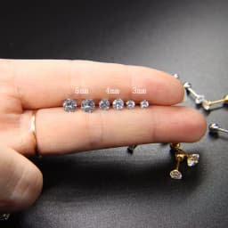 1Pair/2Pcs Small Round Cz Tragus Cartilage Stainless Steel 16G 4 Prong Ear Stud Earrings Tragus Helix Piercing Jewelry