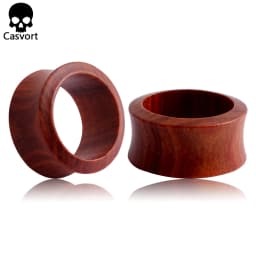 Casvort 2PCS Piercing Wood Ear Plugs Tunnels Body Jewelry Ear Gagues Fashion Women Men Expanders Earring Gift