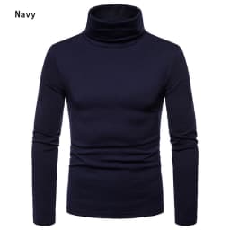 Autumn Winter Mens Turtleneck Sweaters Casual Thermal Long Sleeve Slim Fit Pullovers Stretch Basic Tops Sweatshirt Jumper TShirt