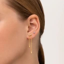 925 Sterling Silver Ear Needle Crystal Long Chain Tassel Stud Earrings For Women Female Party Wedding Jewelry Gift