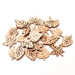 40PCS Natural Wood Leaves Hanging Chips Scrapbooking Wooden Slice Embellishment Ornaments Home Decoration Tools DIY Crafts 28mm