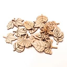 40PCS Natural Wood Leaves Hanging Chips Scrapbooking Wooden Slice Embellishment Ornaments Home Decoration Tools DIY Crafts 28mm