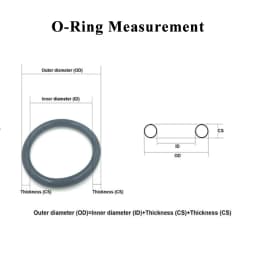 50Pcs NBR O Ring Seal Gasket Thickness CS 1mm OD 3~80mm Nitrile Butadiene Rubber Spacer Oil Resistance Washer Round Shape Black