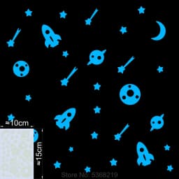 Luminous Stars Wall Stickers Glow in the Dark Moon/Heart/Round Decal for Kids Room Children Bedroom Store Hotel DIY Decoration