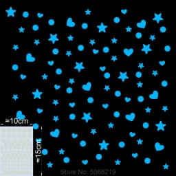 Luminous Stars Wall Stickers Glow in the Dark Moon/Heart/Round Decal for Kids Room Children Bedroom Store Hotel DIY Decoration