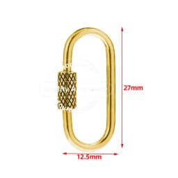 TOUREDBEADS 4pcs Stainless Steel Heart Screw Locking Clasp Gold Oval Square Carabiner Clasps for Necklace Keychain Making