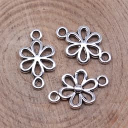 WYSIWYG 40pcs 15x9mm 6 Colors Flower Connector Charms For Jewelry Making DIY Jewelry Findings