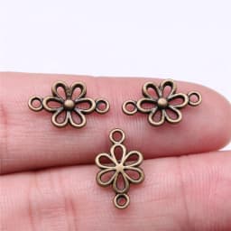 WYSIWYG 40pcs 15x9mm 6 Colors Flower Connector Charms For Jewelry Making DIY Jewelry Findings
