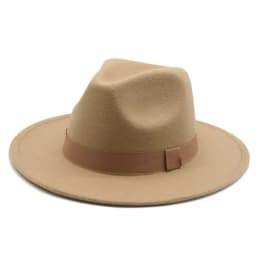 Fedora Hat Women Winter Hats for Women Ribbon Band Men's Hat Wide Brim Classic Beige Wedding Church Bowler New Cap Chapeau Femme