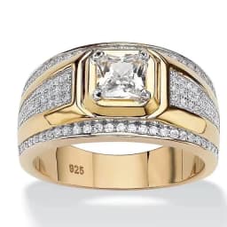 Milangirl Punk Full Zircon Puffed Marine Micro Paved Stone Rings For Men Hip Hop Iced Out Geometry Ring Cool Male Jewelry