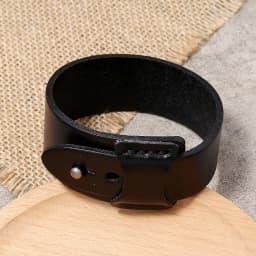 VOQ Punk Geometric Design Black with Brown Genuine Leather Wristband Cuff Bracelet for Unisex Jewelry Creative Gifts Pulseras