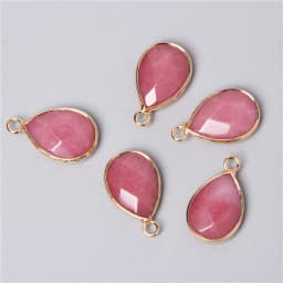 3pcs/set Natural Aventurine Rose Pink Quartzs Opal Stone Pendants Charm DIY Making Necklace Earrings For Women Exquisite Jewelry