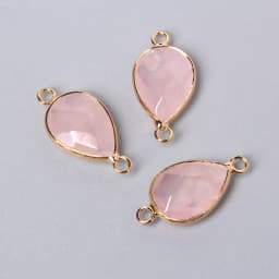 3pcs/set Natural Aventurine Rose Pink Quartzs Opal Stone Pendants Charm DIY Making Necklace Earrings For Women Exquisite Jewelry