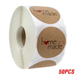 50-500pcs Kraft Paper Homemade With Love Stickers Scrapbooking For Envelope And Package Seal Labels Sticker Stationery Handmade