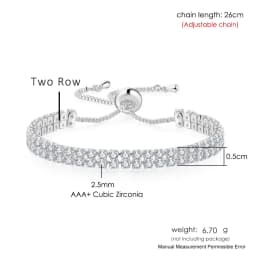 Adjustable Tennis CZ Bracelet For Women Sparking Zircon Rose Gold Color Bracelet on Hand Gift to Friends Fashion Jewelry H017