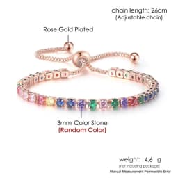 Adjustable Tennis CZ Bracelet For Women Sparking Zircon Rose Gold Color Bracelet on Hand Gift to Friends Fashion Jewelry H017
